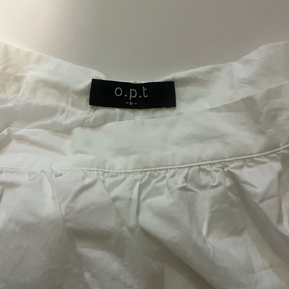 o.p.t Beth Cotton Skirt White Eyelet Lace Trim Midi Skirt Size 6 - Picture 6 of 8